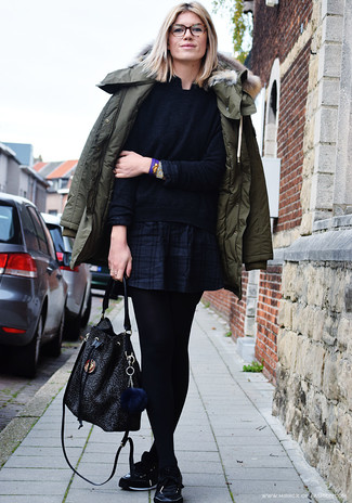 Olive Puffer Coat Outfits For Women: 