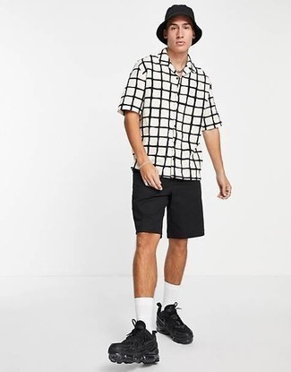 Checkerboard Linen Cotton Shirt