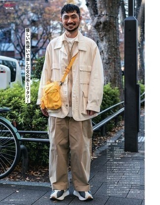 Mustard Canvas Messenger Bag Outfits: 