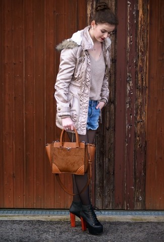 Beige Parka Outfits For Women: 