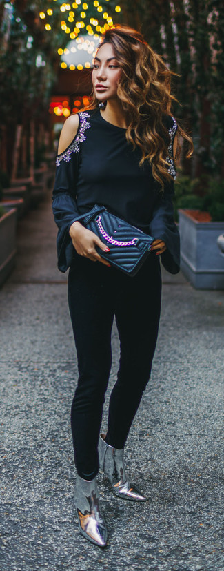 Black Quilted Leather Clutch Outfits: 
