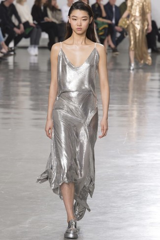 Silver Midi Dress Outfits: 
