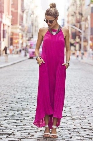 Hot Pink Maxi Dress Outfits: 