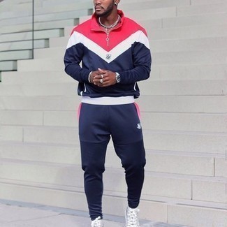Navy Track Suit Outfits For Men: 