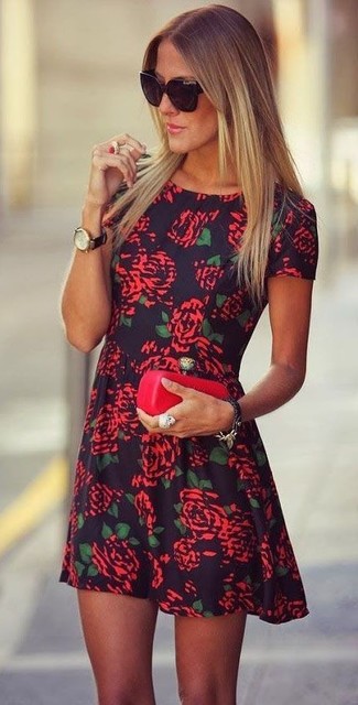 Floral Meadow Print Crepe Couture Dress