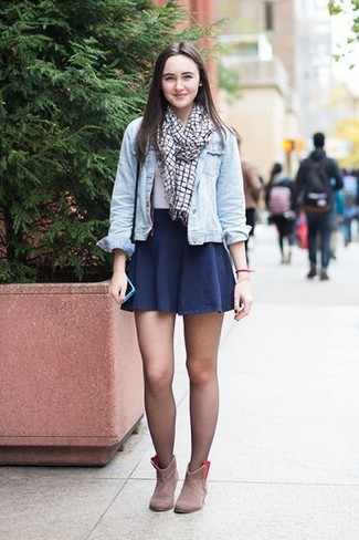 Navy Skater Skirt Warm Weather Outfits: 