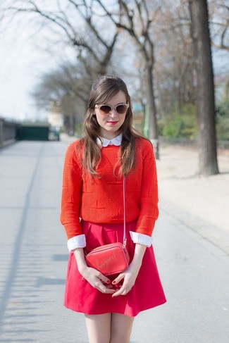 Hot Pink Skater Skirt Outfits: 