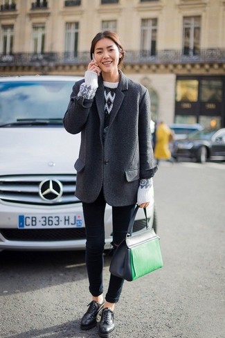 Grey Wool Blazer Outfits For Women: 