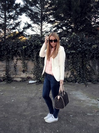 White Canvas Low Top Sneakers Outfits For Women: 