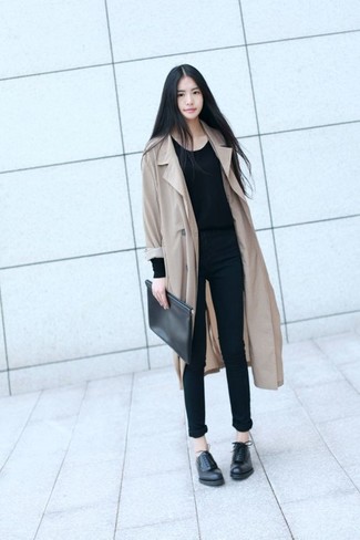 Tan Duster Coat Outfits For Women: 