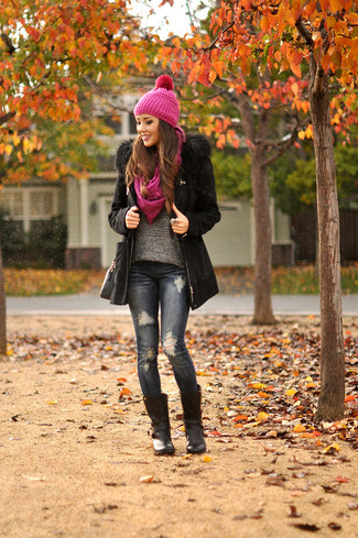 Hot Pink Beanie Outfits For Women: 