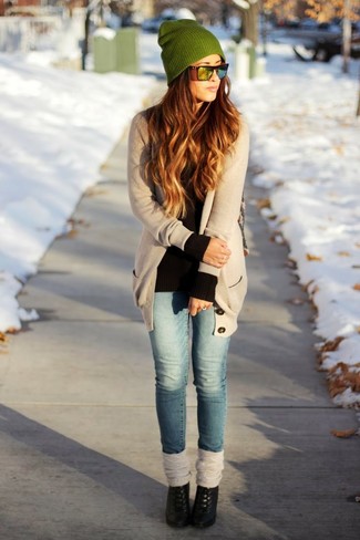 Beige Shawl Cardigan Outfits For Women: 