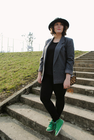 Charcoal Blazer Casual Outfits For Women: 