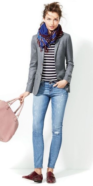 Grey Wool Blazer Outfits For Women: 