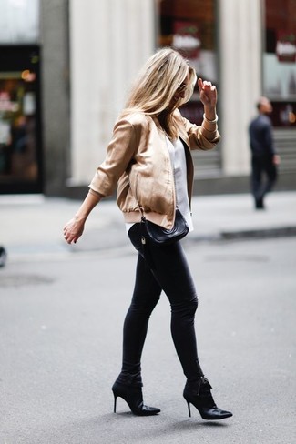 Gold Bomber Jacket Outfits For Women: 