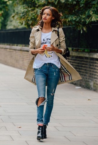 Navy Ripped Skinny Jeans Outfits: 