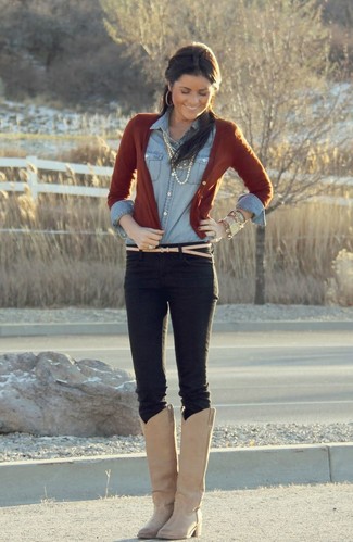 Tan Leather Belt Outfits For Women: 