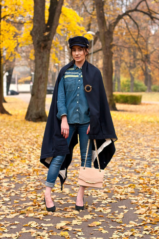 Navy Flat Cap Outfits For Women: 