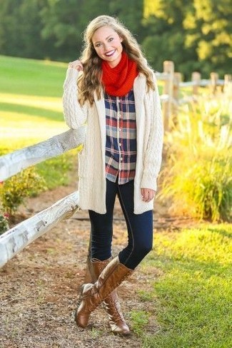 White Shawl Cardigan Outfits For Women: 