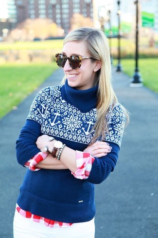 Navy Turtleneck Outfits For Women: 