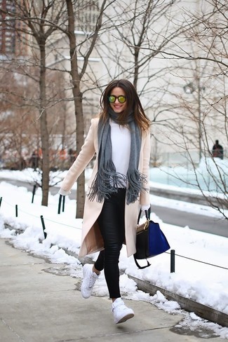 Blue Leather Satchel Bag Cold Weather Outfits: 