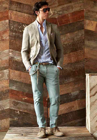 Mint Skinny Jeans Outfits For Men: 