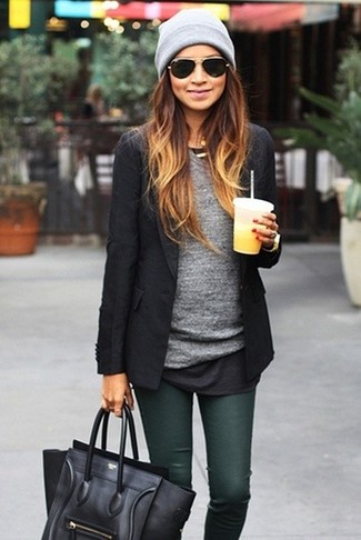 Dark Green Skinny Jeans Warm Weather Outfits: 