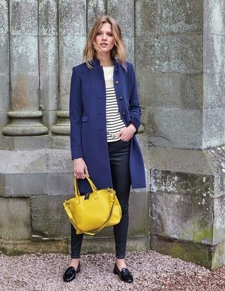 Yellow Leather Tote Bag Outfits: 