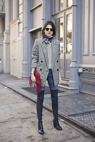 Grey Blazer Outfits For Women: 