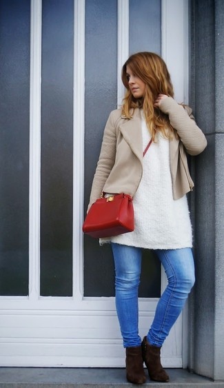 White Textured Oversized Sweater Outfits: 