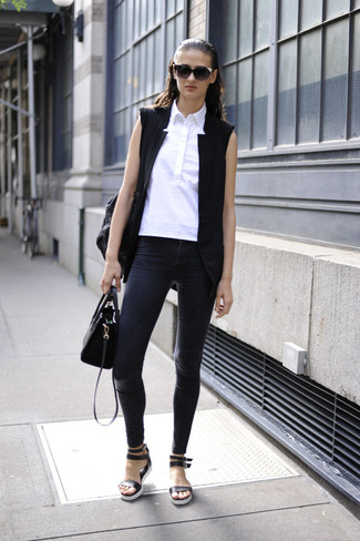 Black Leather Handbag Outfits: 
