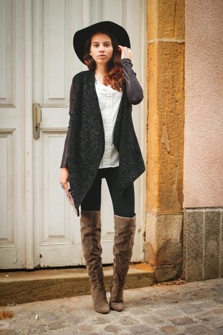 Black and White Tweed Coat Outfits For Women: 