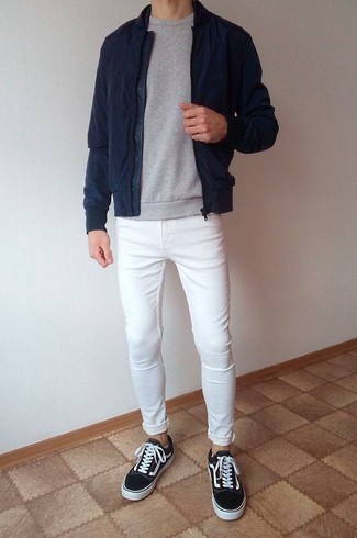 White Skinny Jeans Spring Outfits For Men: 
