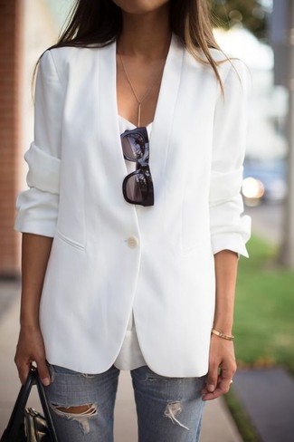 White Silk Tank Outfits For Women: 
