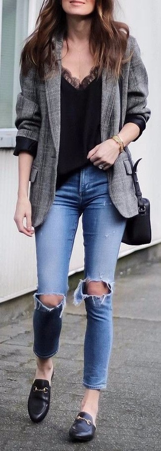 Blazer with Loafers Outfits For Women: 