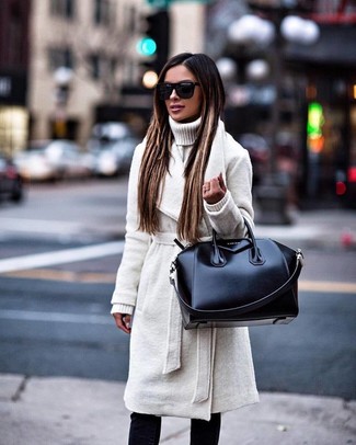 White Knit Turtleneck Outfits For Women: 