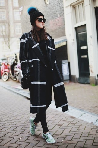 Black Plaid Coat Outfits For Women: 