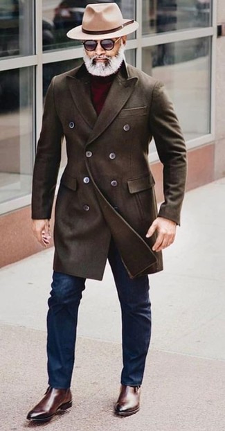 Tan Wool Hat Outfits For Men: 