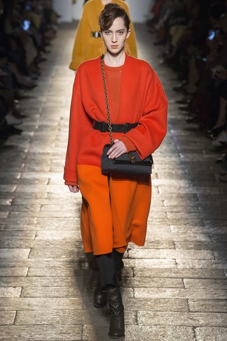 Orange Coat Outfits For Women: 