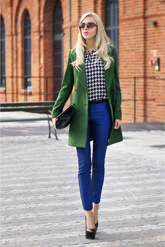 Navy Skinny Pants Outfits: 