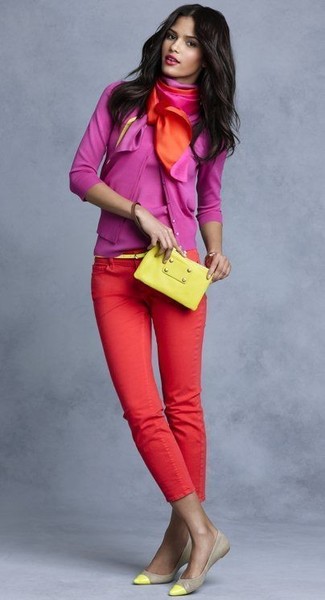 Hot Pink Cardigan Outfits For Women: 