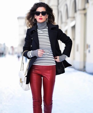 White and Black Turtleneck Outfits For Women: 