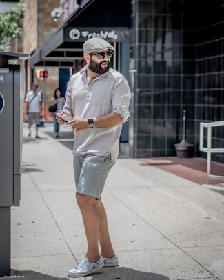 Light Blue Slip-on Sneakers Outfits For Men: 