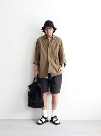 Black Bucket Hat Outfits For Men: 