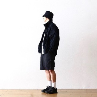 Black Windbreaker Outfits For Men: 