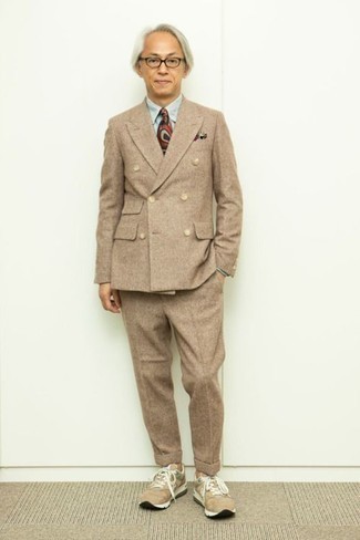 Tan Notched Lapel Suit