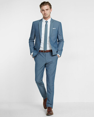 Silklinen Solid Two Piece Suit Blue