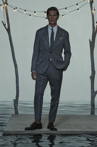 Lindsey Two Piece Pinstripe Suit Charcoal