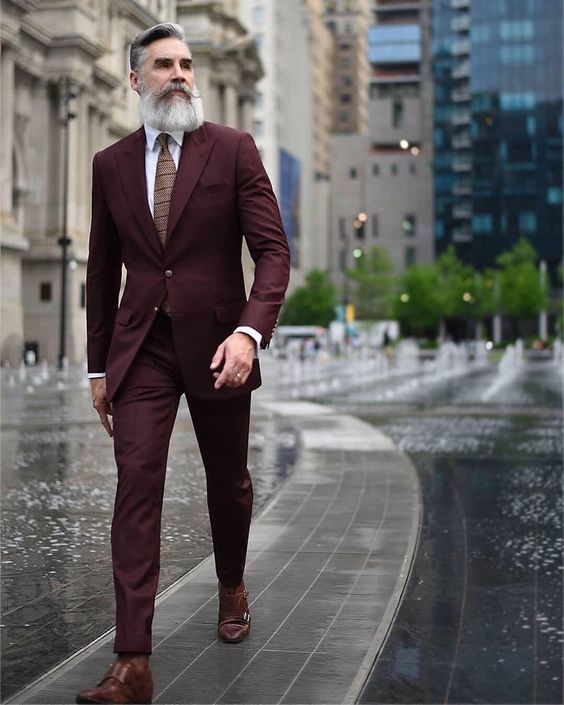 OppoSuits Blazing Burgundy Two-Piece Suit with Tie