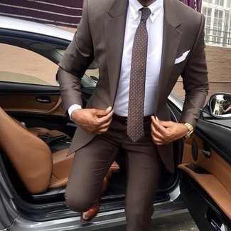 Brown Single Breasted Suit
